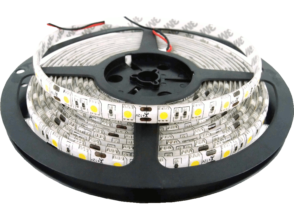 Striscia LED 4000K - 5050 - 24V 14.4W/m - IP65 - 60LED/m - 18 Lumen/LED - Adesivo 3M Waterproof - Bianco Naturaleale