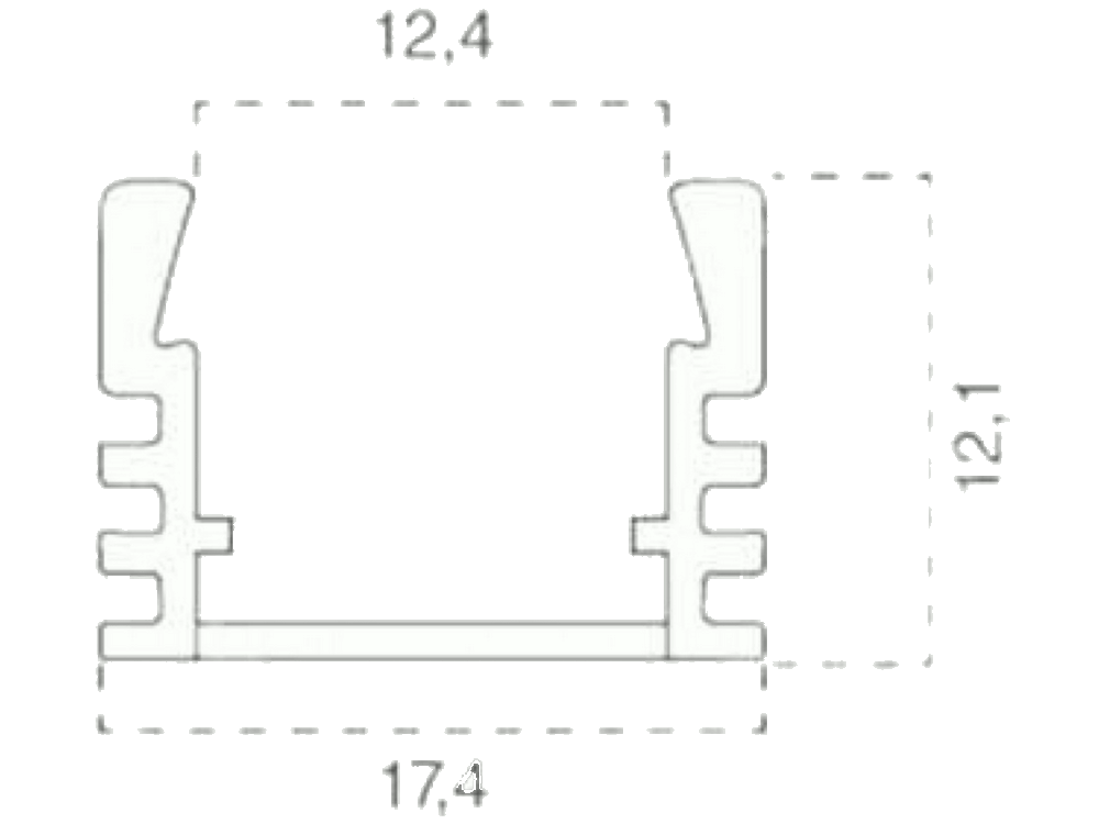 Aluminum Profile 2000* 17.4*12.1MM Milky