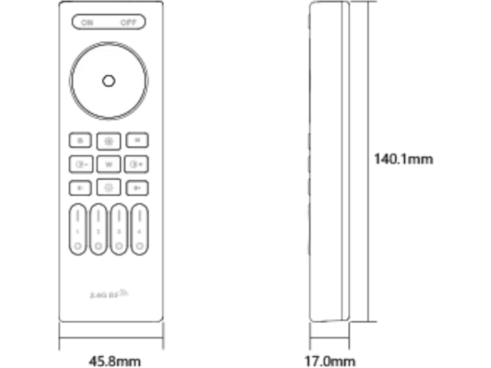 Telecomando TUYA a 4 zone per controller a 5 canali LA030 - Colore Chiaro